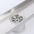 Stainless steel bathroom adjustable long shower drain